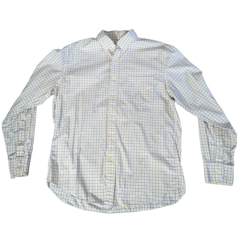EUC Vintage J.CREW L/S 100% Cotton Plaid Shirt ~ Size Large